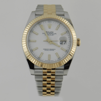 DATEJUST 41 mm ÇELİK ALTIN JUBILE BEYAZ KADRAN