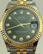 DATEJUST 31 mm ÇELİK ALTIN JUBILE YEŞİL PIRLANTA KADRAN - Görsel 2