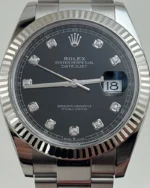 DATEJUST 41 mm ÇELİK SİYAH PIRLANTA KADRAN YENİ KASA - Görsel 2
