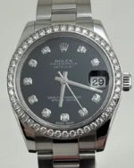 DATEJUST 31 mm ÇELİK SİYAH KADRAN BEZEL PIRLANTA - Görsel 2