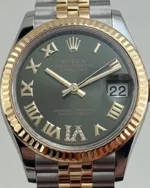 DATEJUST 31 mm ÇELİK ALTIN YEŞİL 6 RAKAM PIRLANTA - Görsel 2