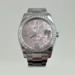 DATEJUST 36 mm PIRLANTA BEZEL ÇELİK PEMBE KADRAN