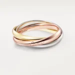 CARTIER TRINITY ROSE SARI BEYAZ YÜZÜK
